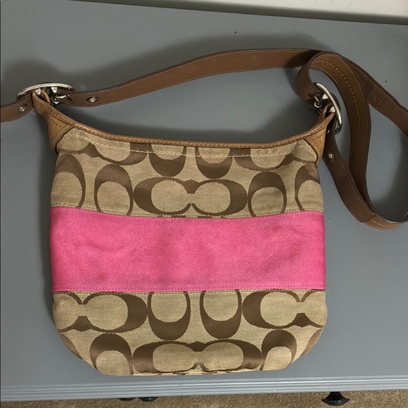 Coach Tan and Pink Crossbody Bag - Picture 1 of 6